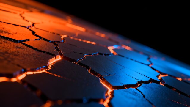 Cracked Surface with Glowing Edges