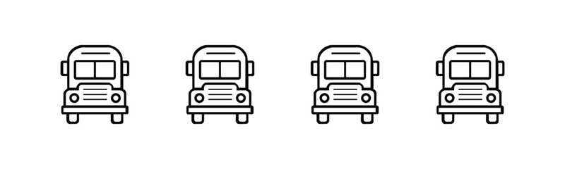 icon school bus transportation and the mobile library © ana