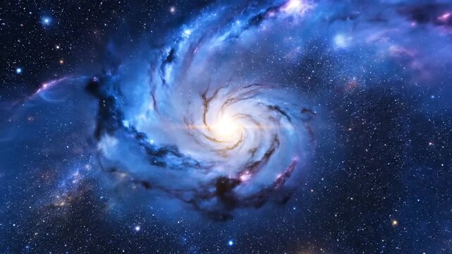 Vibrant galaxy swirling in deep space amidst countless stars and nebulae