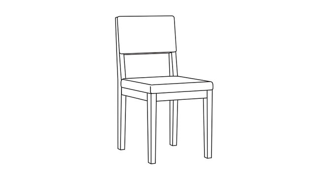 Minimalist line of a simple wooden stool with a flat seat and four legs furniture