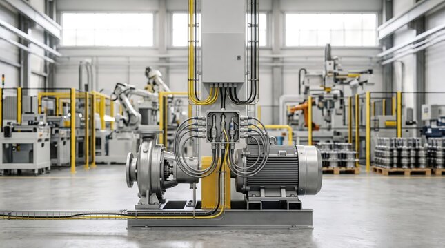 Industrial Sensor Array Monitoring Factory Equipment for Predictive Maintenance Technology Solutions