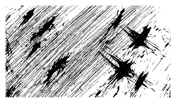 Diagonal brush strokes and hatched ink splatters texture in grunge street art style