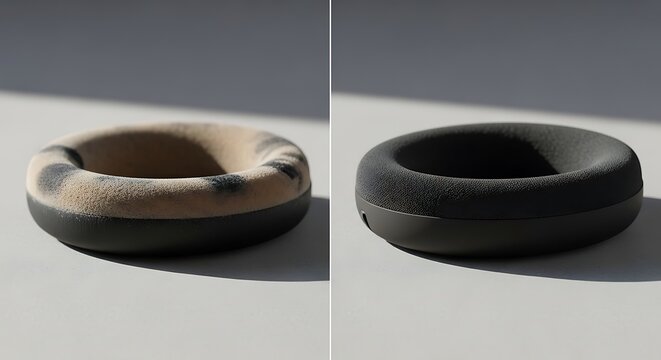 Two black and white rubber O rings.