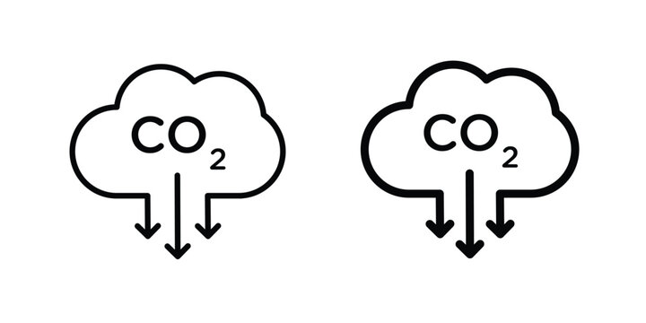 Low carbon dioxide icon
