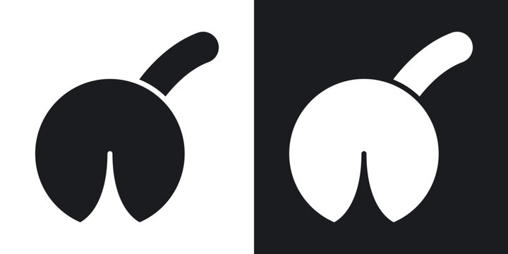 Fortune cookie icons in solid black and white collection