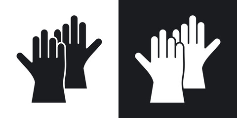 Fototapeta premium Gloves icons in solid black and white collection