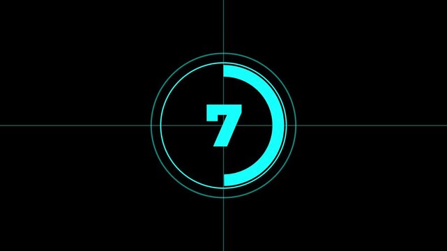 Circle countdown timer 15 seconds animation from 15 to 0 seconds.