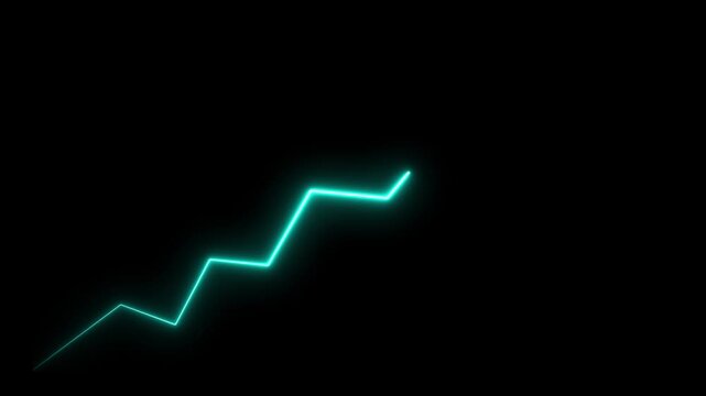 Animated Financial Growth Graph. Graph Depicting Financial Growth, Stock Market Boom.