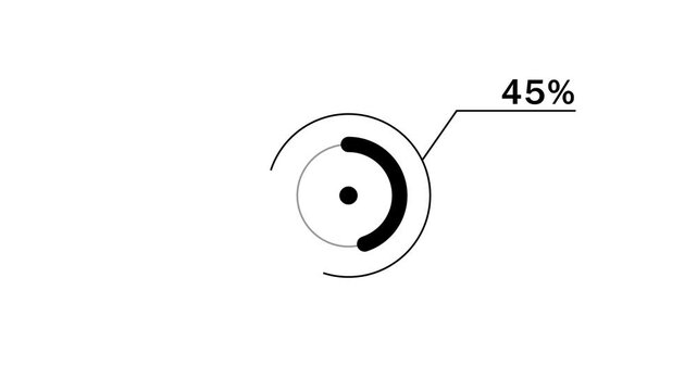 loading icon animation 50% circle. 50% percent circle round donut chart infographic .Infographic Element with Alpha Channel 4k video royalty free graphic animation