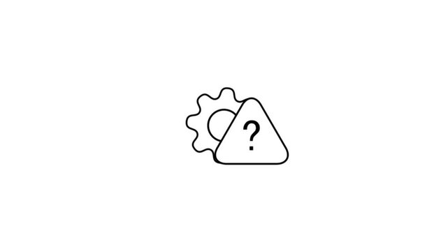 Mysterious triangular with question mark and cloud abstract symbol in white background.