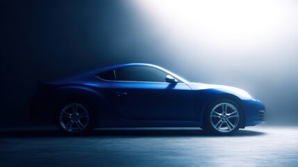 Obraz premium Blue sports car sleek modern coupe automotive photography