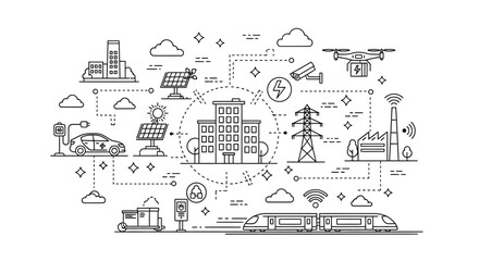 Smart City Infrastructure and Sustainable Technology Concept Illustration. © Nasoha_Alhabib