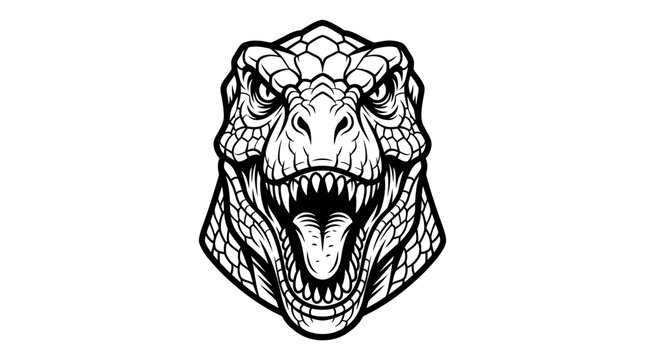 Dinosaur Head Mascot Vector Illustration Isolated on White