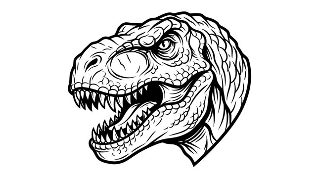 Dinosaur Head Vector Illustration of a T Rex