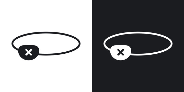 Pirate eye patch icons in solid black and white collection