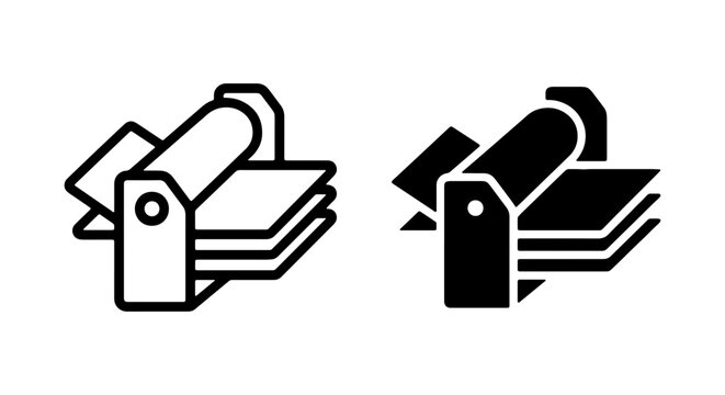 Printing Press Icon, Offset Lithography Machine, Industrial Machinery Vector Graphic