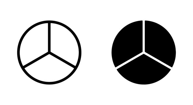 Pie Chart Icon Set, Simple Circle Graph Symbols, Data Visualization Elements, Business Analytics Icons