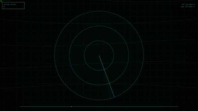Digital radar screen with scanning interface and navigation data