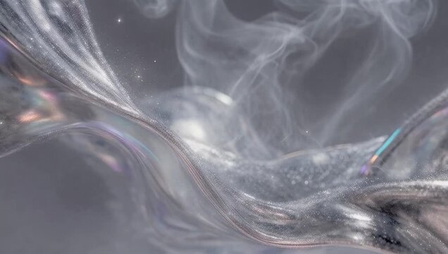 Shimmering Liquid Flow with Ethereal Smoke Effects