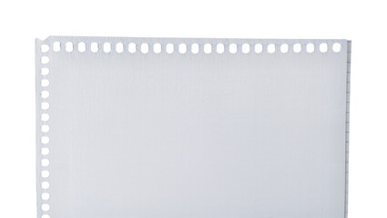 Fototapeta premium Blank white paper sheet with punched holes, isolated on transparent background