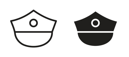 Police cap icon symbol, black style vector icons pack © RImon