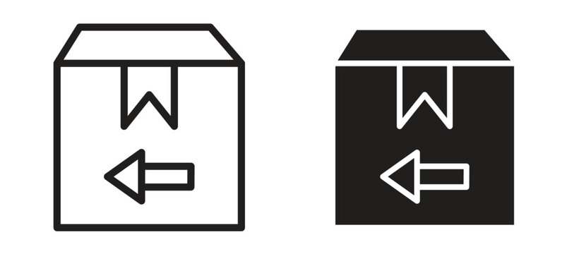 Return purchase icon symbol, black style vector icons pack