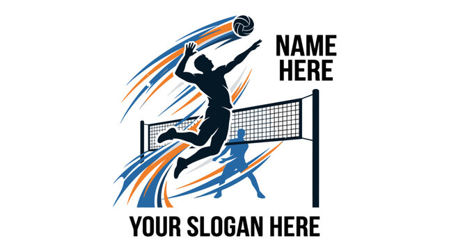 Volleyball Player Spiking Ball