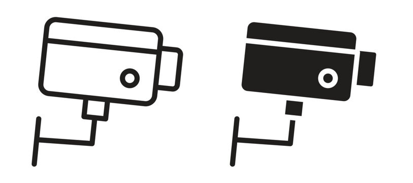 Security camera icon symbol, black style vector icons pack