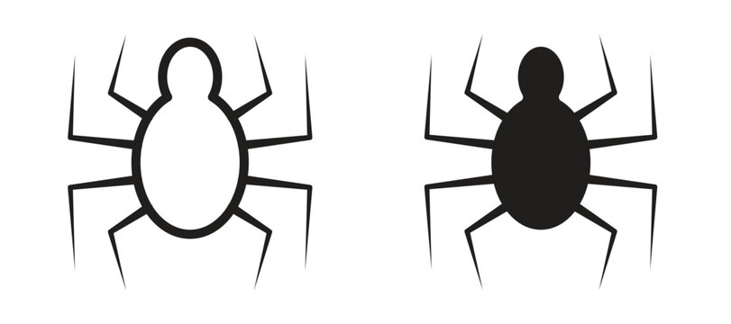 Spider icon symbol, black style vector icons pack
