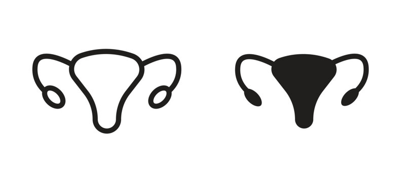 Uterus icon symbol, black style vector icons pack