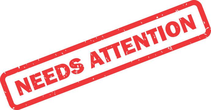 A prominent red stamp conveying the explicit instruction needs attention on a pristine white background