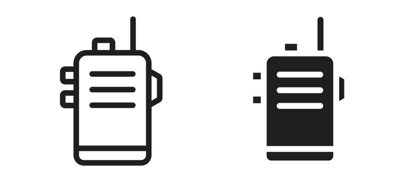 Walkie talkie icon symbol, black style vector icons pack