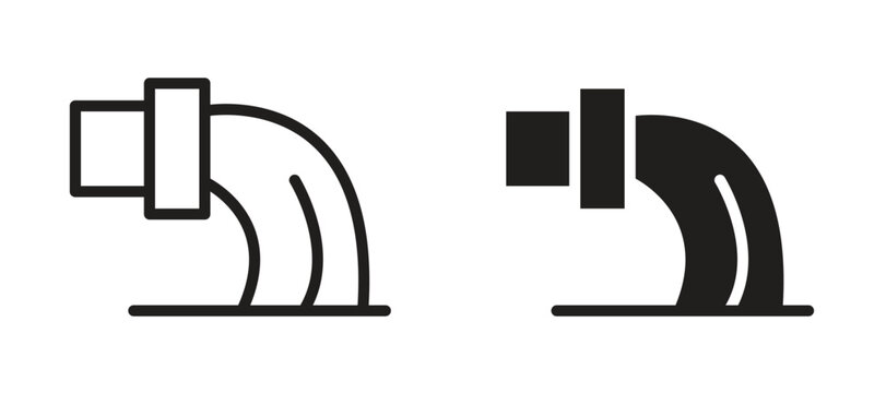 Waste water icon symbol, black style vector icons pack
