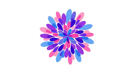 Obraz premium Vibrant radial gradient with pink, purple, and blue petal-like shapes