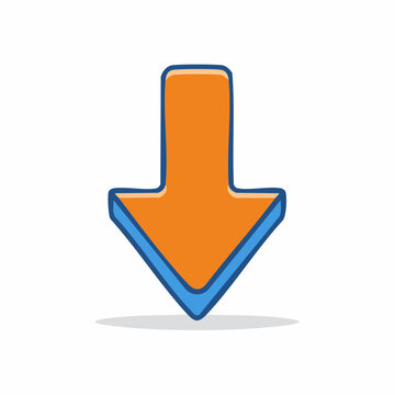 Hand-drawn orange arrow pointing down