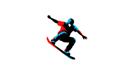 Fototapeta premium Snowboarder Jumping Vector Illustration