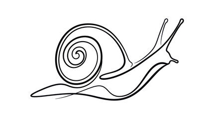 Minimalist Snail Continuous Line Drawing © Vect