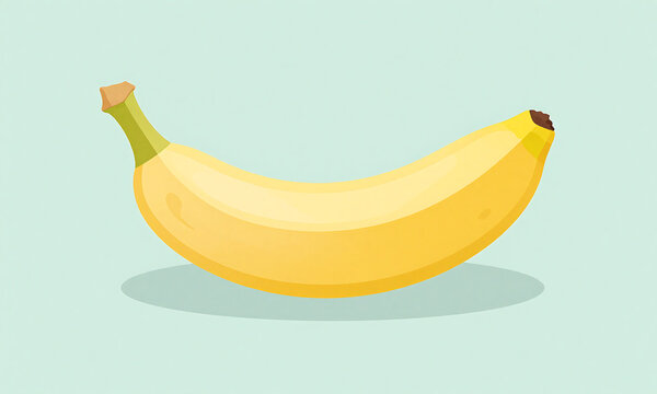lengthwise halved banana lies soft pastel mint background illuminated gentle overhead natural light emphasizing