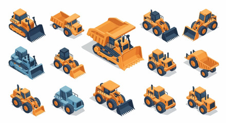 Collection of various heavy construction vehicles. © Dan