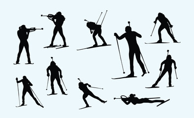 Biathlonist Silhouettes. © Abdul