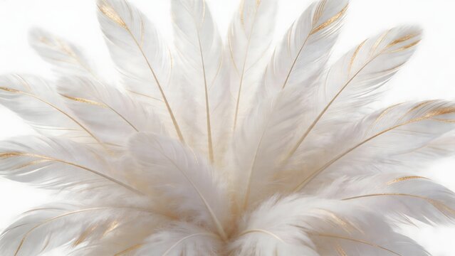 White feathers with golden tips