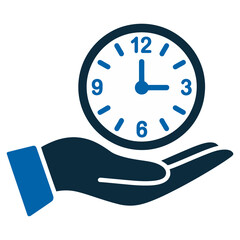 Vector of a hand holding a clock showing time to emphasize punctuality and planning © Shil
