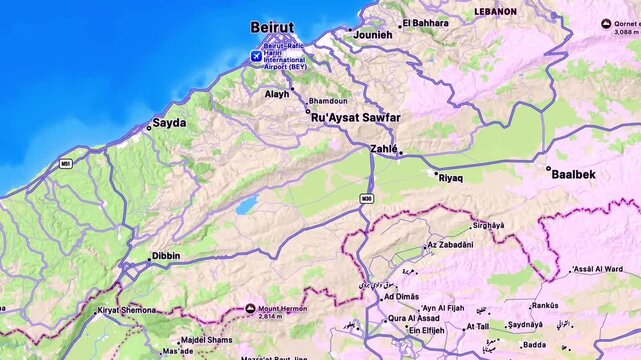 Israel Lebanon border conflict geopolitical map Middle East territorial boundaries regional tensions military zone international frontier cartography analysis