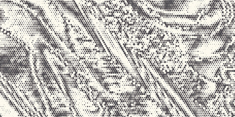 Fototapeta premium Hexagon Shapes Vector Abstract Geometric Technology Oscillation Wave Isolated on Light Background. Halftone Hex Retro Simple Pattern. Minimal 80s Style Dynamic Tech Wallpaper