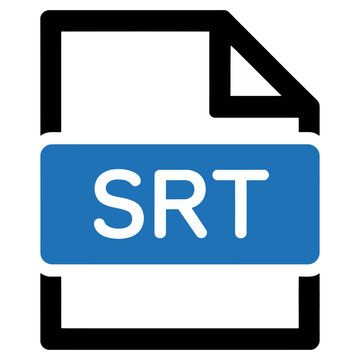 Vector of a document icon labeled srt