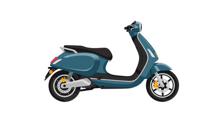 Obraz premium Modern blue electric scooter isolated on a white background.