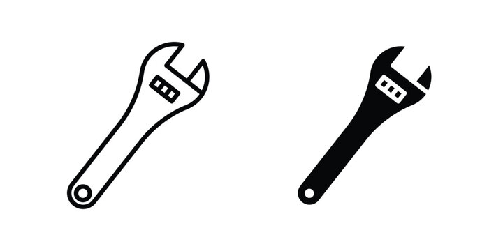 Adjustable wrench icon vector illustration on white