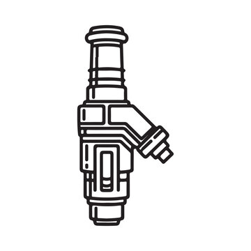 Fuel Injector Line Art Vector