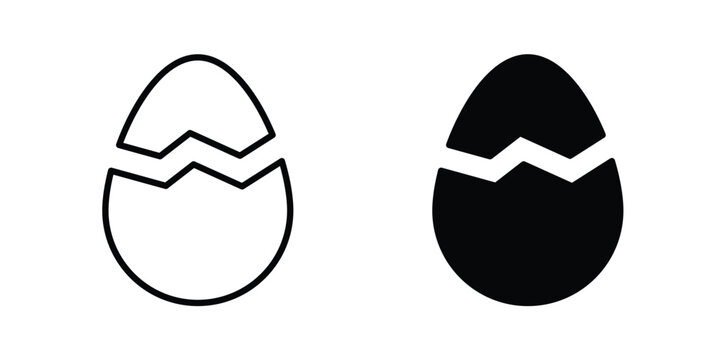 Broken egg icon vector illustration on white
