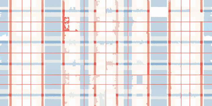 seamless plaid pattern with blue and red grid